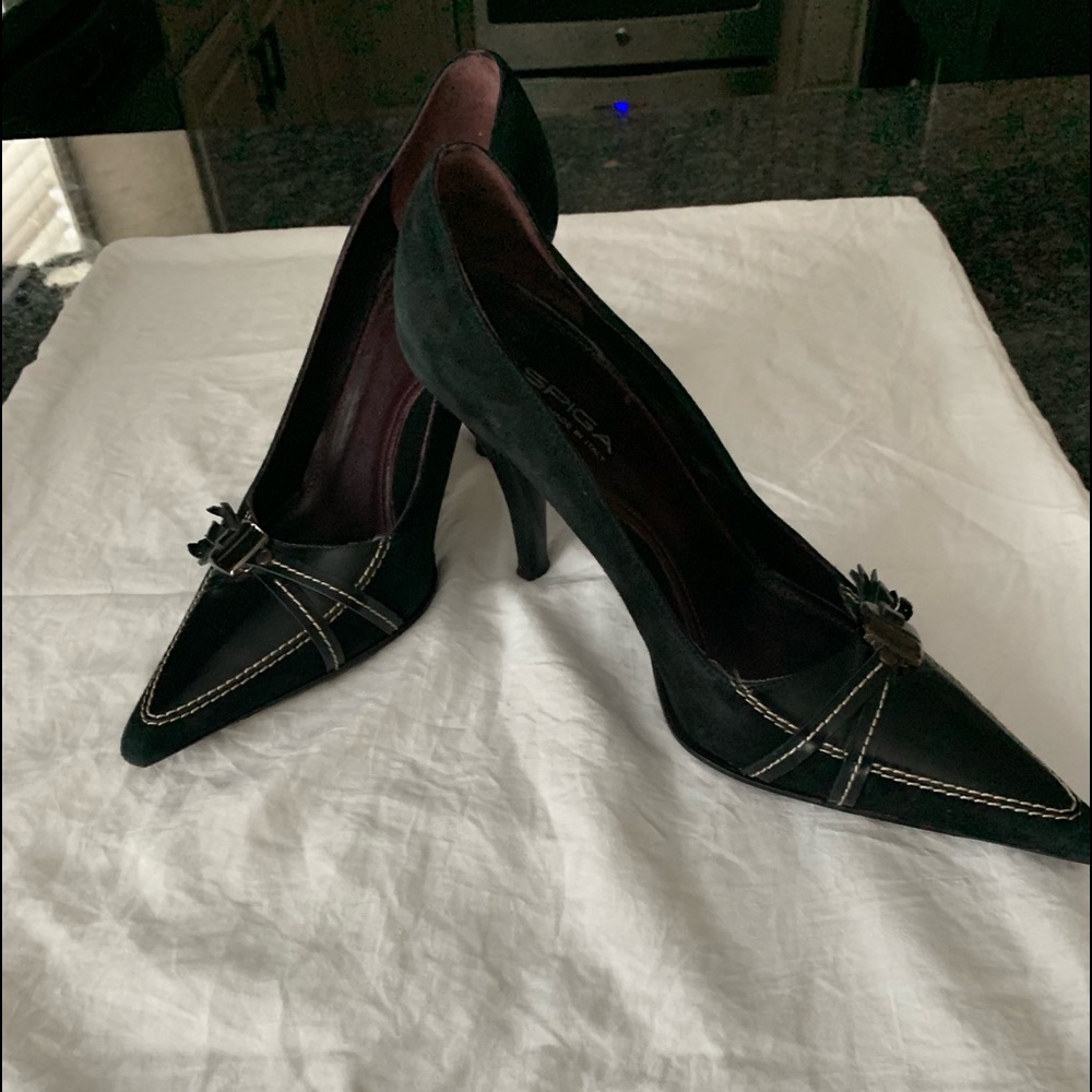 Black leather/suede pumps, Via Spiga